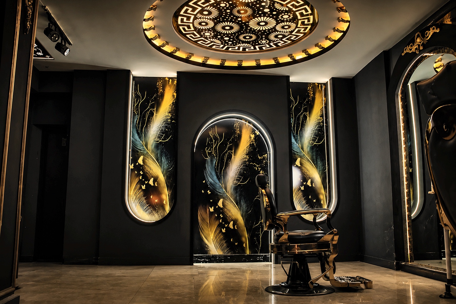 فضای واقعی بخش داماد و VIP در Focus Hair Cut